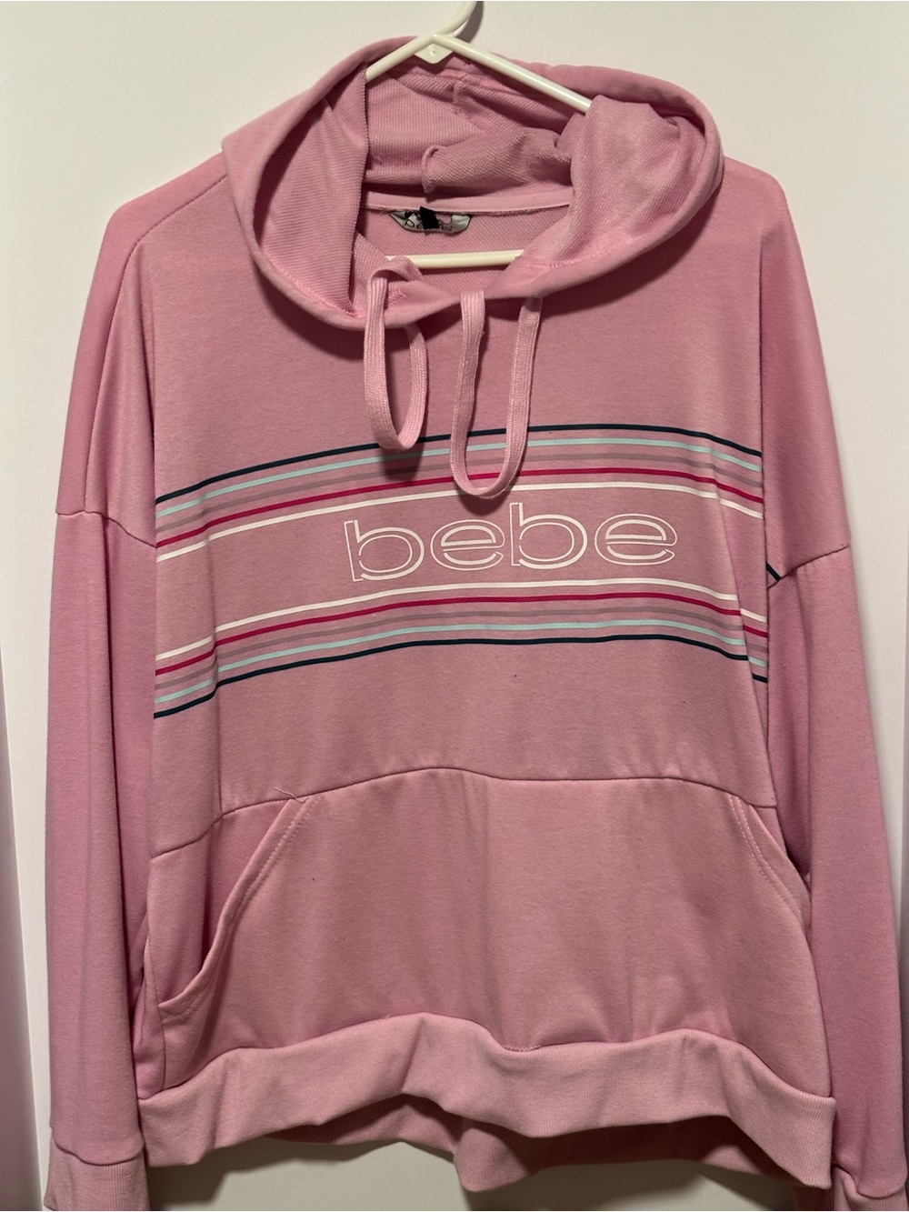 bebe Sport Pink Pullover Hoodie soft cotton blend. Two available.